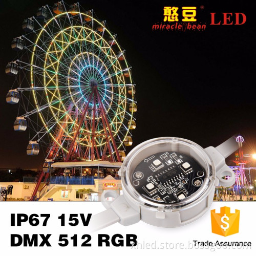RGB Waterproof IP67 40mm 15W Outdoor 1W SMD3535 Full Color DMX Digital Led Pixels